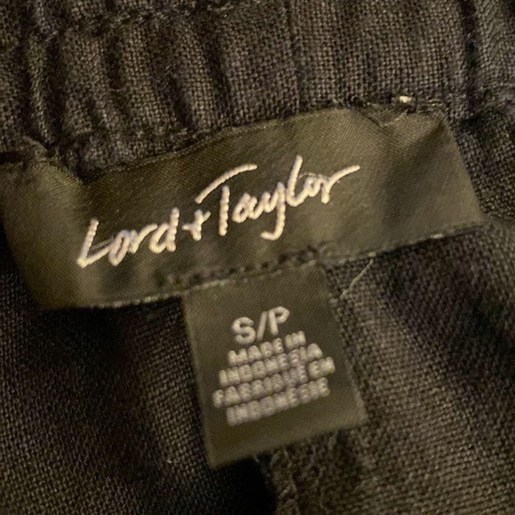 LORD and Taylor linen skirt navy blue slits scalloped hem pockets size small - Picture 14 of 14